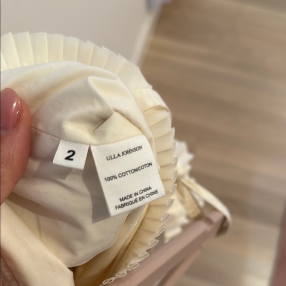 Ulla Johnson Bea Bow-Detailed Pleated Peplum Top in Beige - Picture 5 of 5